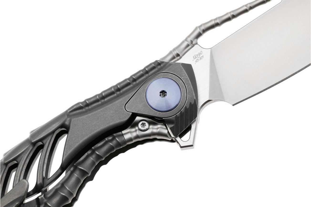 Rike Knife Thor6-M-DG Bead Blasted Böhler M390, Titanium Dark Gray, zakmes