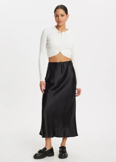 Cropped vest met knopen off-white (WIT.O)