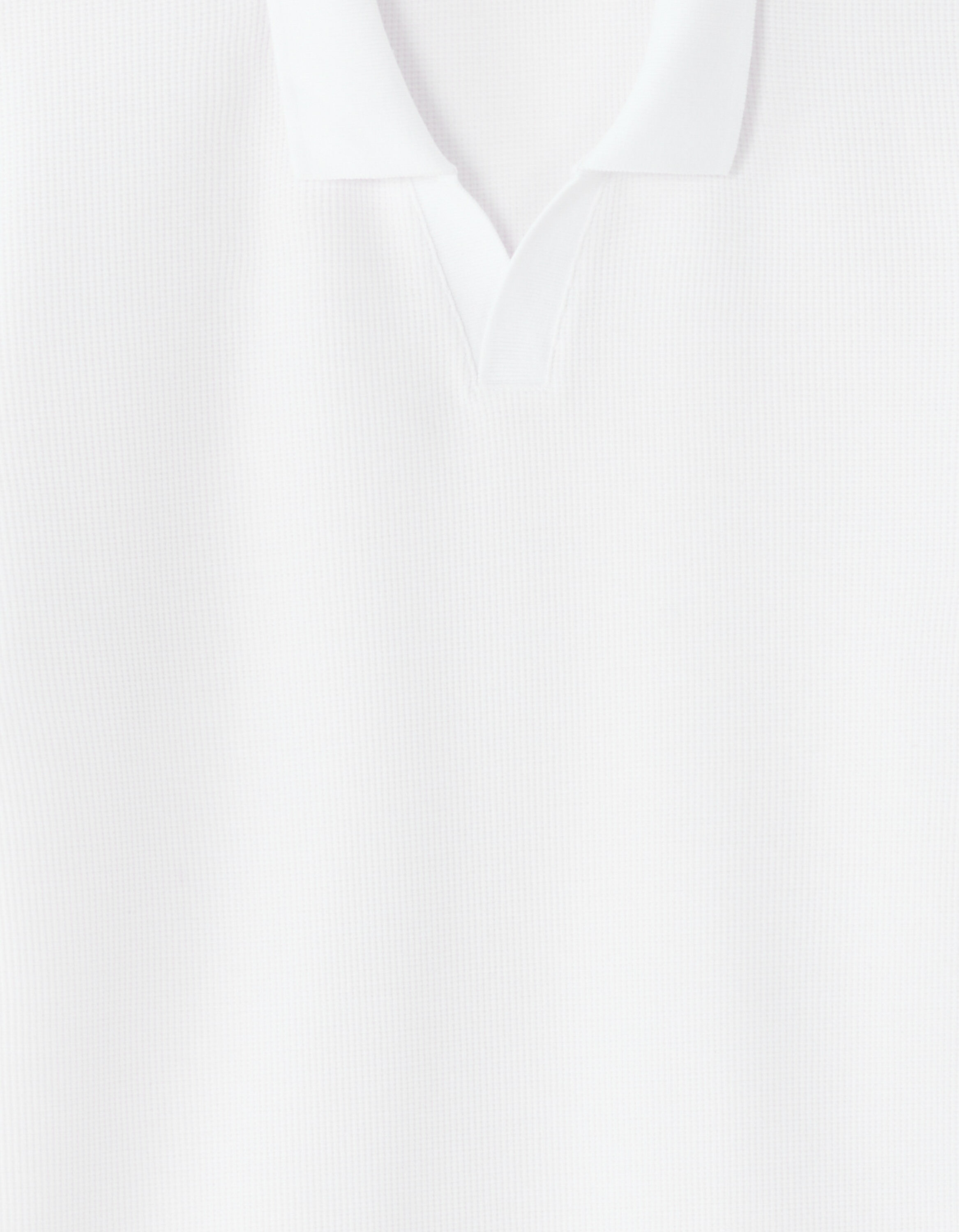 Polo regular en maille gaufrée - blanc