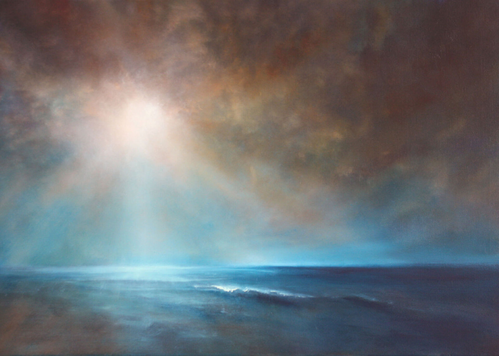 Leinwandbild STILLE - blau - 70x50 cm