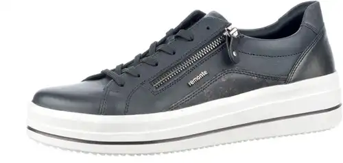 D1C01-03 Remonte zwart combi - maat 44 veterschoen zwart combi - maat 44 Calandschoen