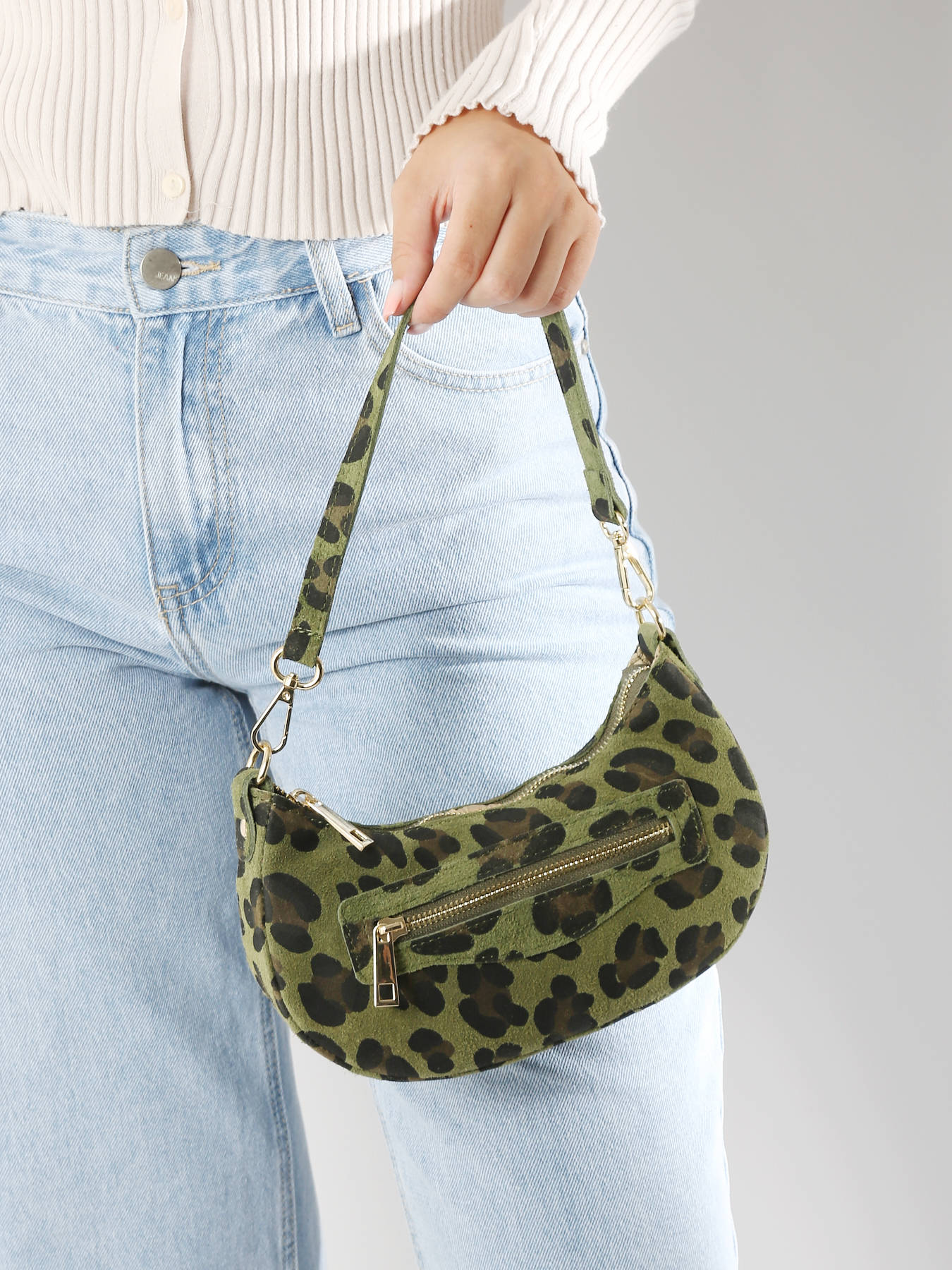 sac port paule Velvet leopardo cuir MILANO