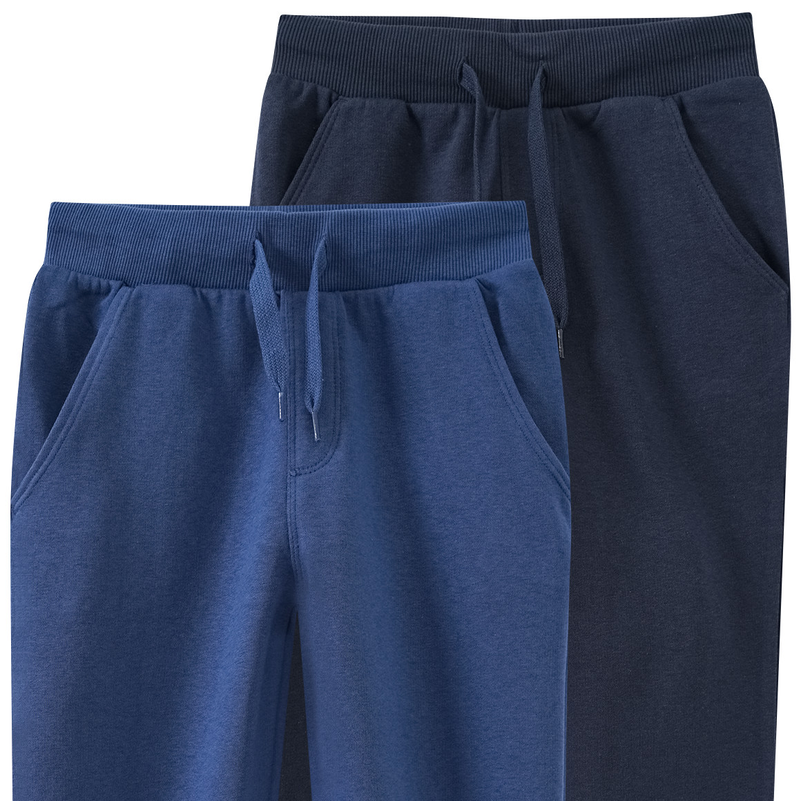 Famy 2 Jungen Jogginghosen mit Tunnelzug dunkelblau / blau