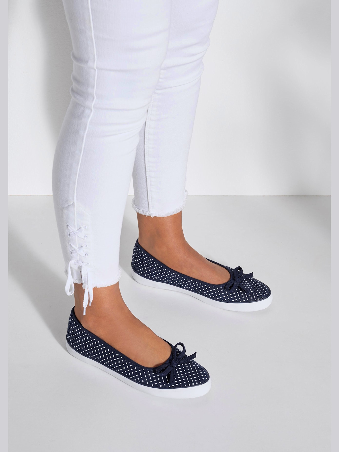 Sneakers ballerines imprimé à pois raffiné