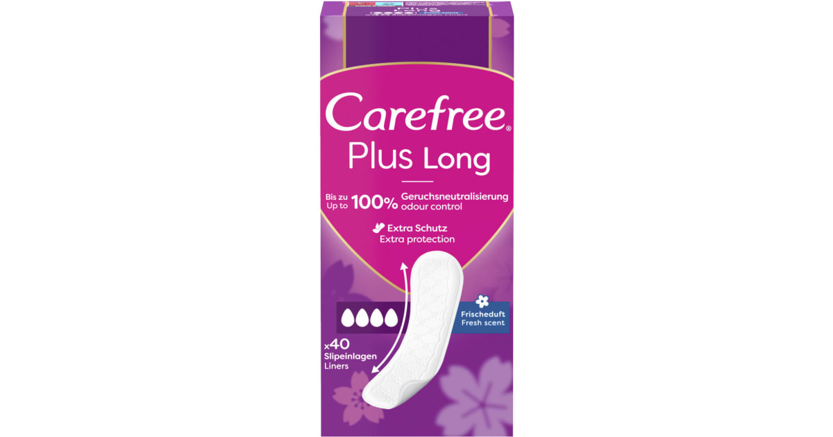 CAREFREE Slipeinlagen Plus Long Frischeduft 40er-Packung