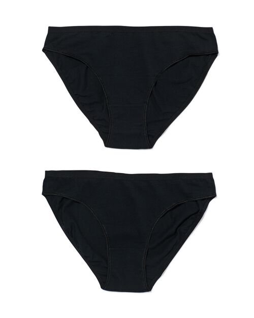 2 slips femme coton stretch noir