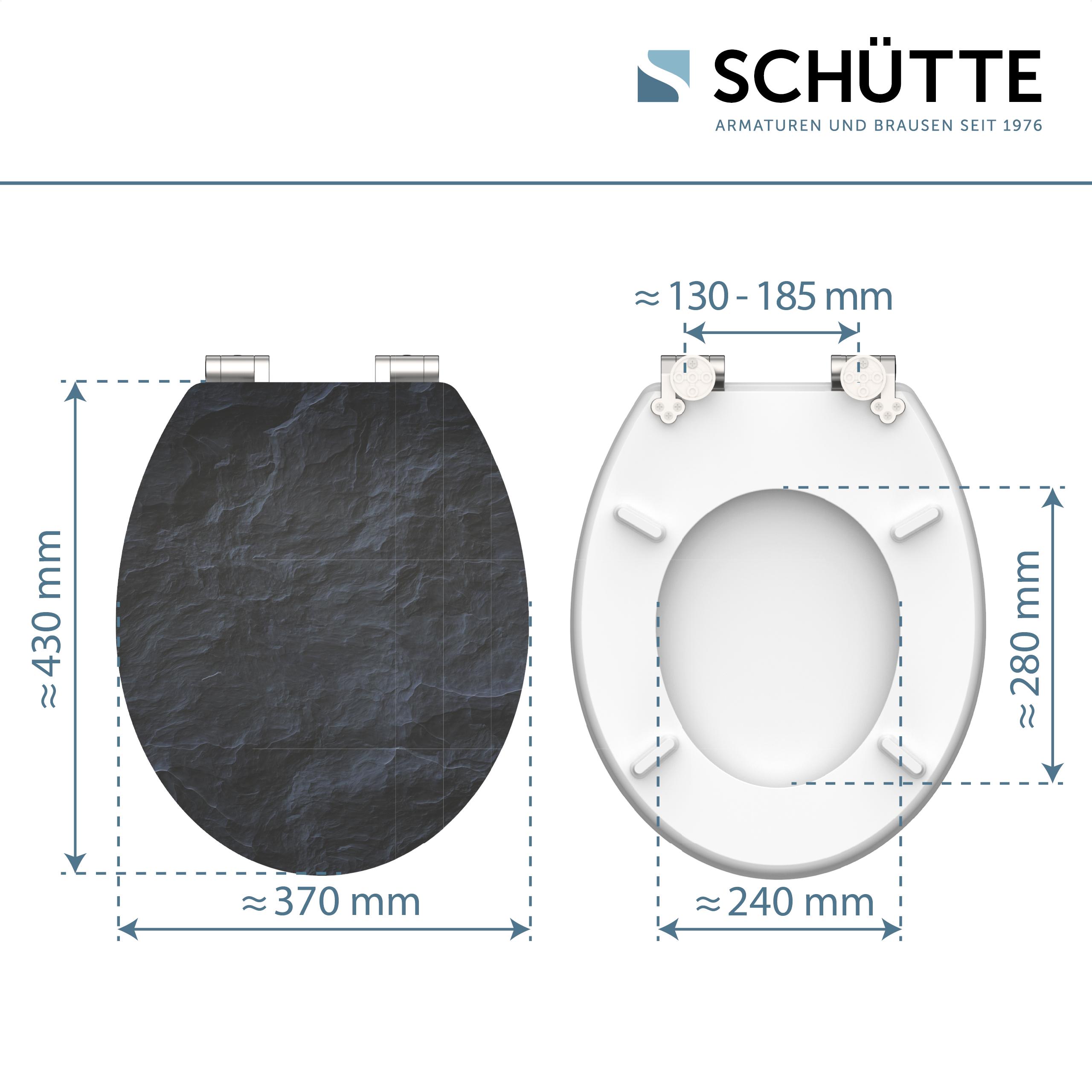 SCHÜTTE MDF HG WC-Sitz BLACK STONE, mit Absenkautomatik