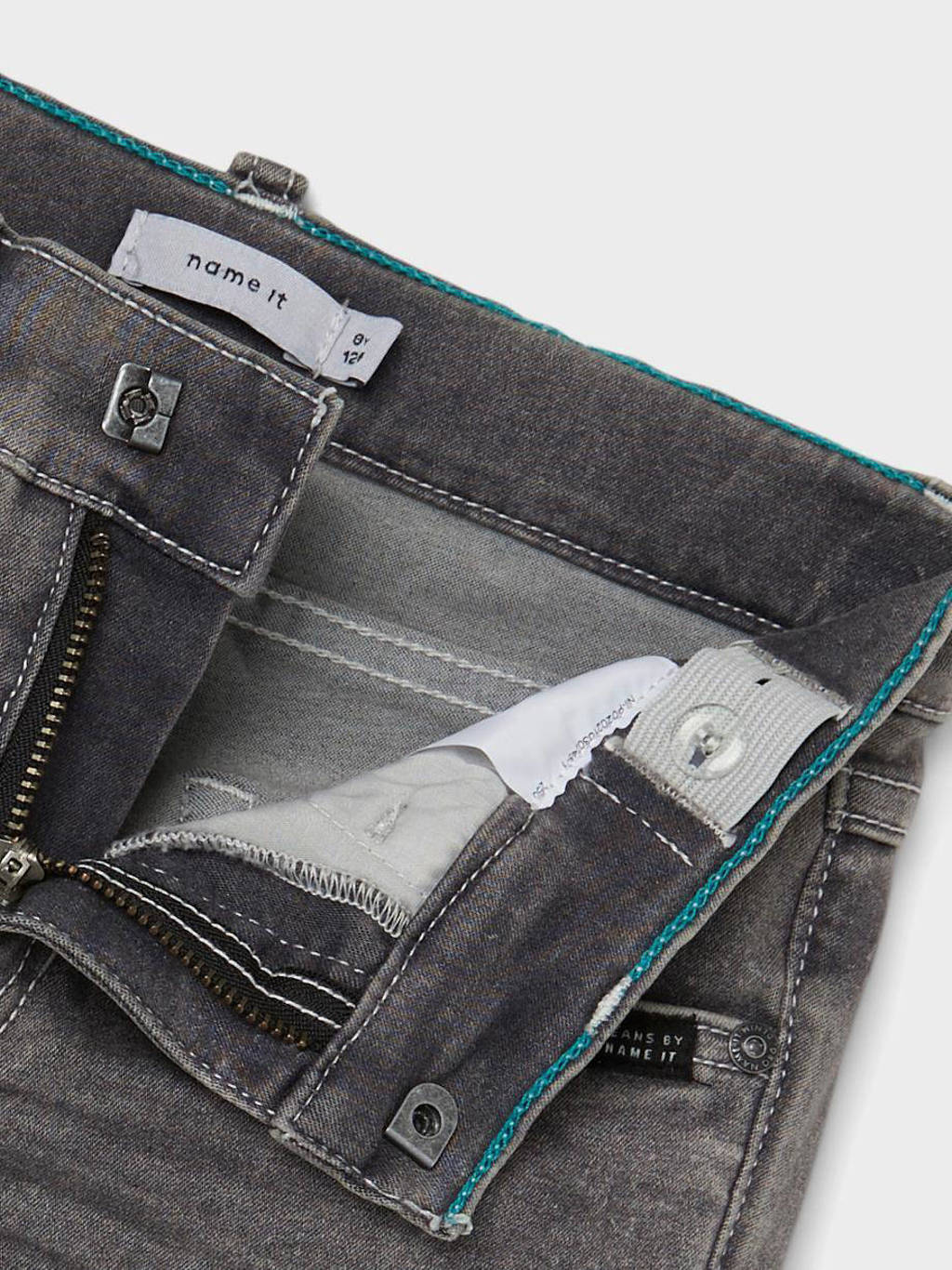 NAME IT slim fit jeans bermuda NKMTHEO grijs