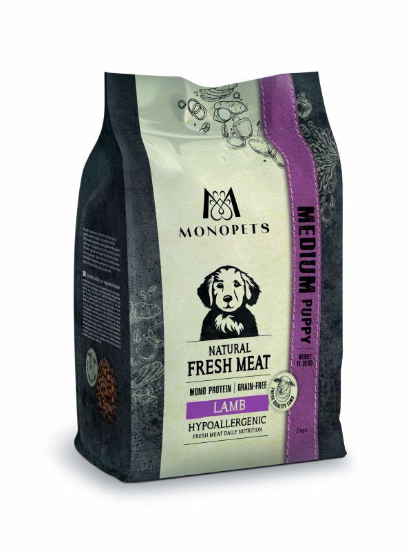Monopets Medium Puppy Hypoallergeen Monoprotein - Hondenvoer - 12 Kilogram - lam