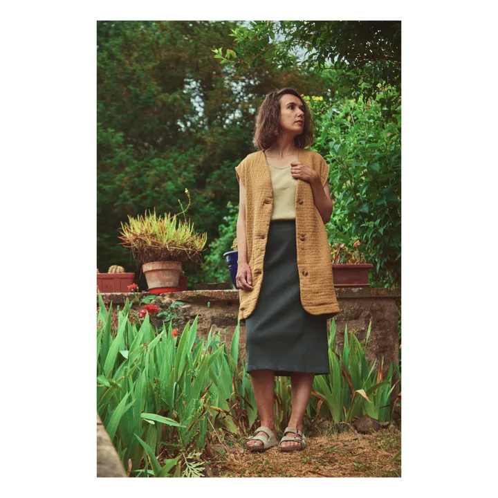Poudre Organic Jupe Côtelée Sauge - Collection Femme | Noir