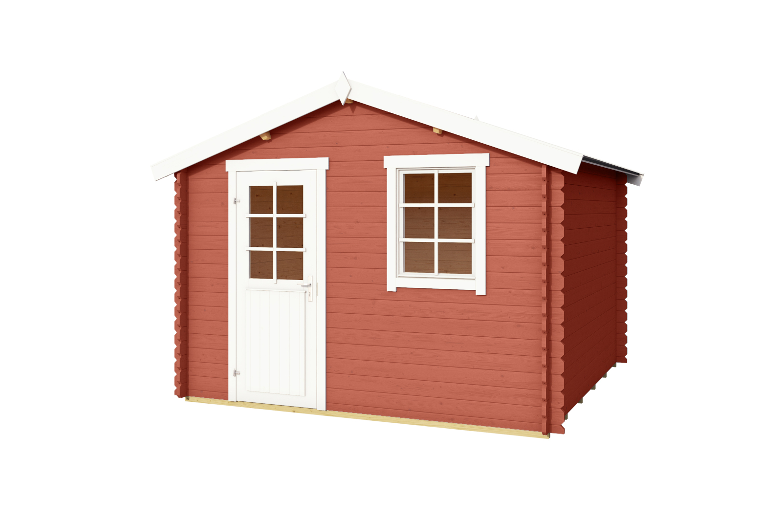 Gartenhaus WELS 3 - schwedenrot - Fichte massiv - 300x300 cm