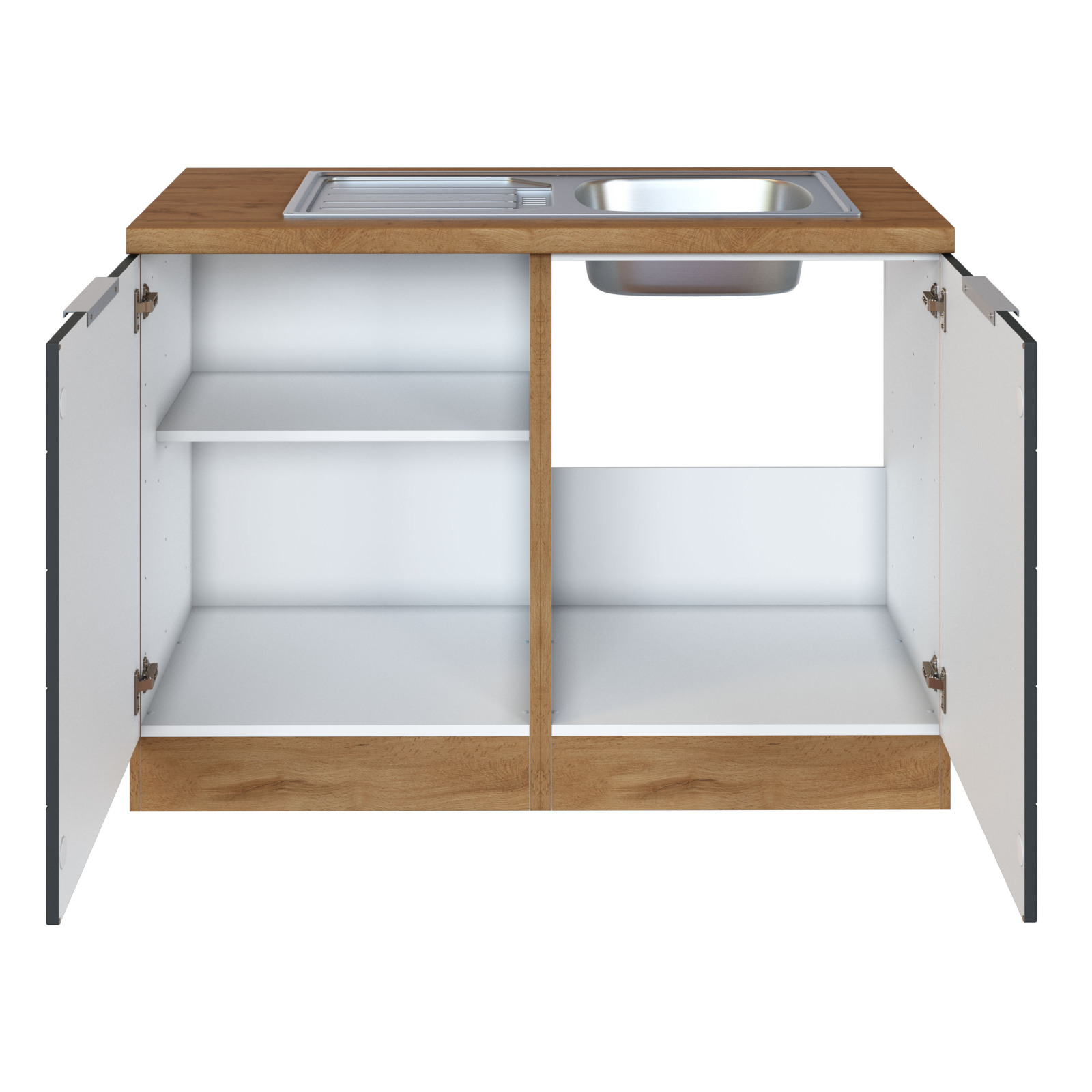 Spülenschrank FLORENZ - Wotaneiche-grau matt