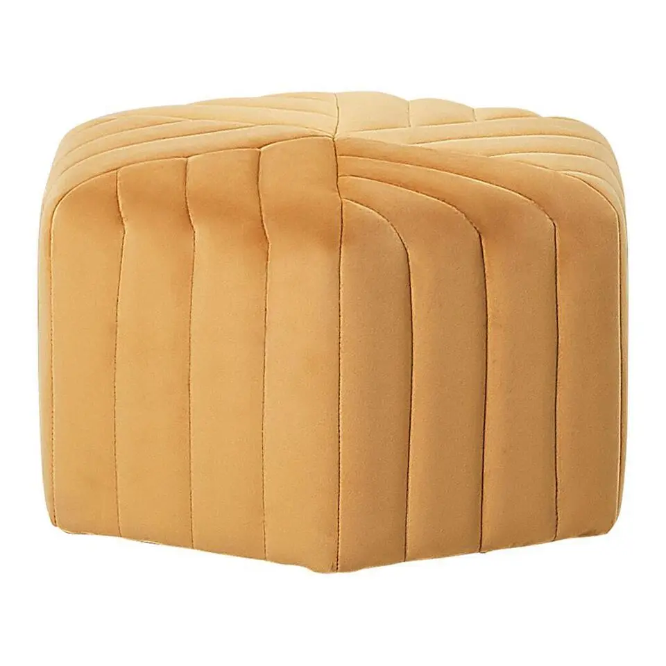 MURIETTA - Poef - Geel - 53 cm - Fluweel