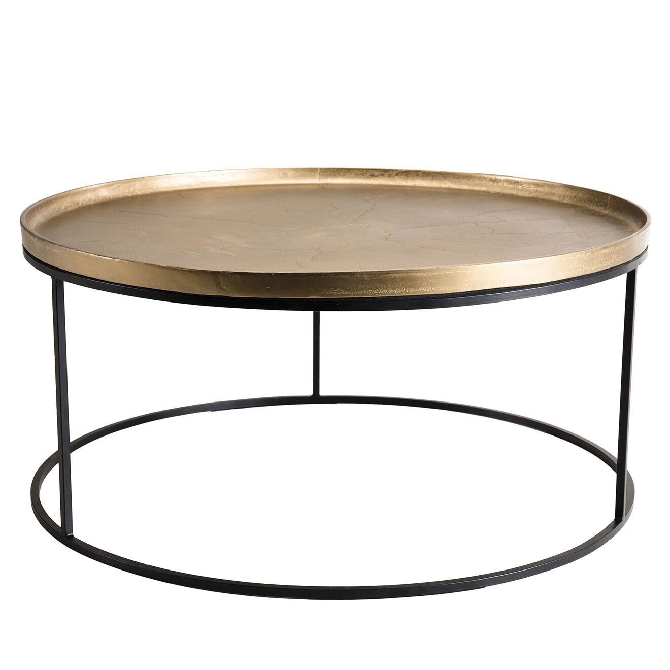 Macabane Table basse ronde Jonas dorée - D.88xH.41 cm