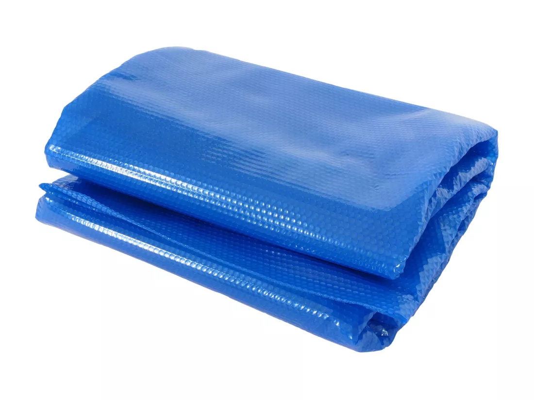Couverture de piscine 200 µm, Revêtement pour piscine/pool, bâche thermique/solaire, bleu, épaisseur: 200 µm, rond, 4,57 m