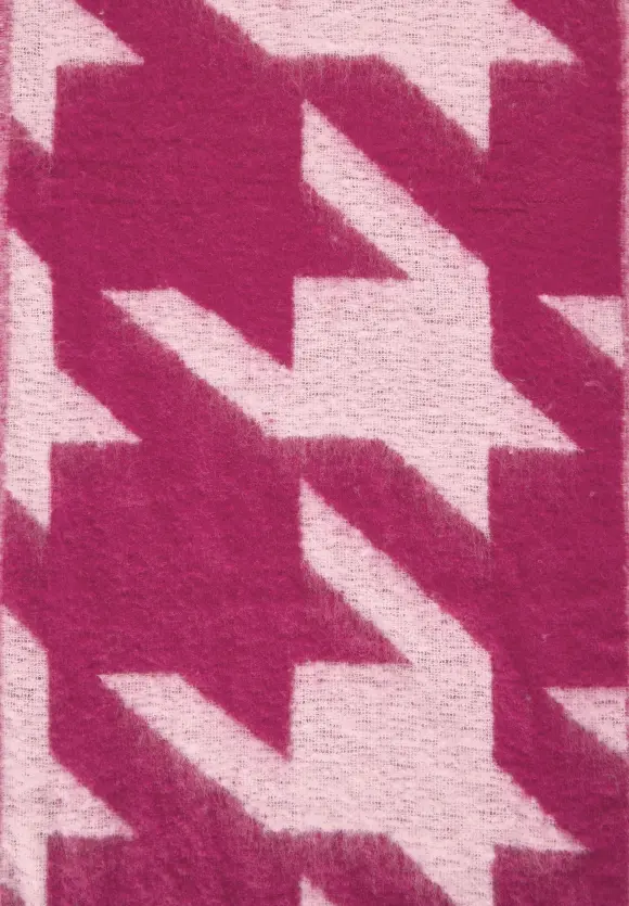 Cosy Schal mit Fransen - peony red