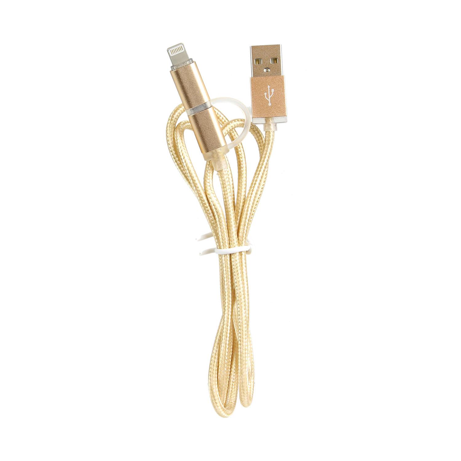 CABLE TRESSE 2 EN 1 MICRO USB TYPE C