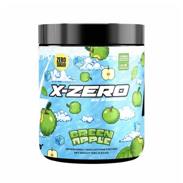 X-GAMER Energidrikkpulver X-Zero 160 gram Green Apple