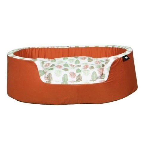 Cama AIME laranja tropical suave para cães de pequeno e médio porte.