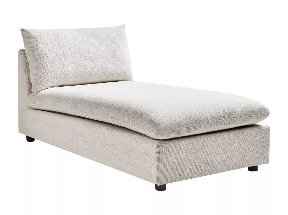 Chaise longue en tissu blanc cassé VIZILLE