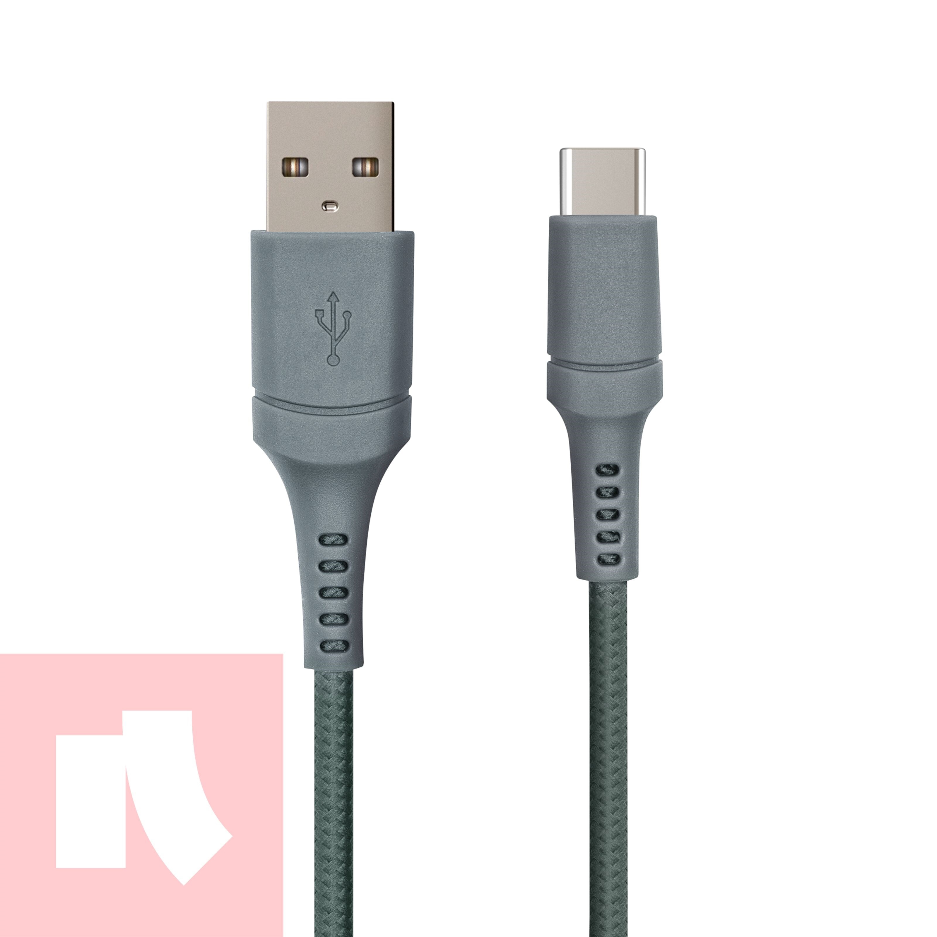 Nomadelic USB-A til USB-C 1.5 m Grønngrå