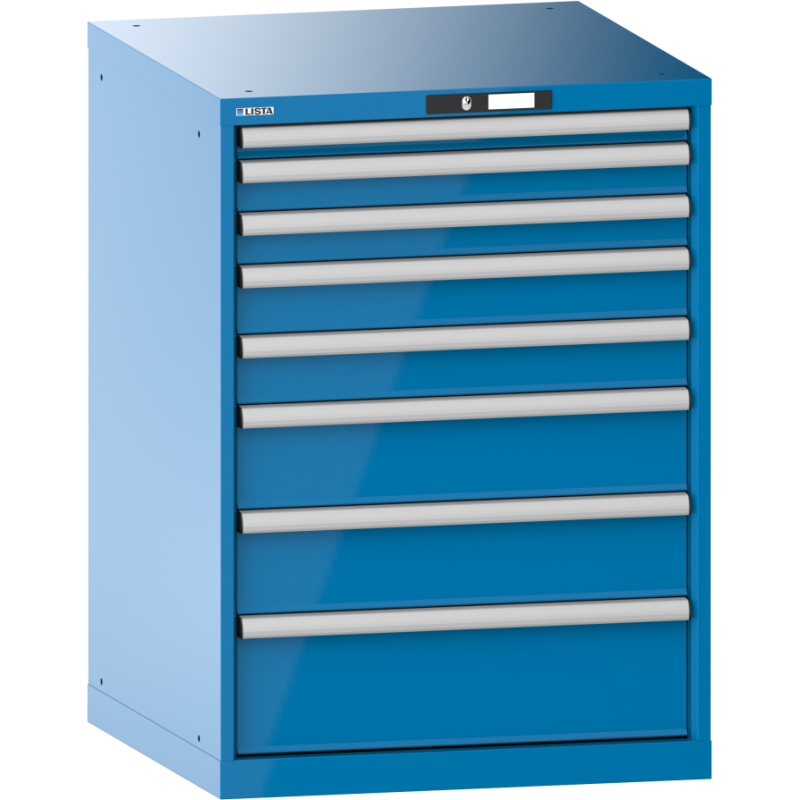 Armoire à tiroirs Lista 36x36E H 100 x L 71,7 x P 72,5 cm 8 tiroirs (1 x 5, 2 x 7,5, 2 x 10, 2 x 15 et 1 x 20 cm) Key Lock