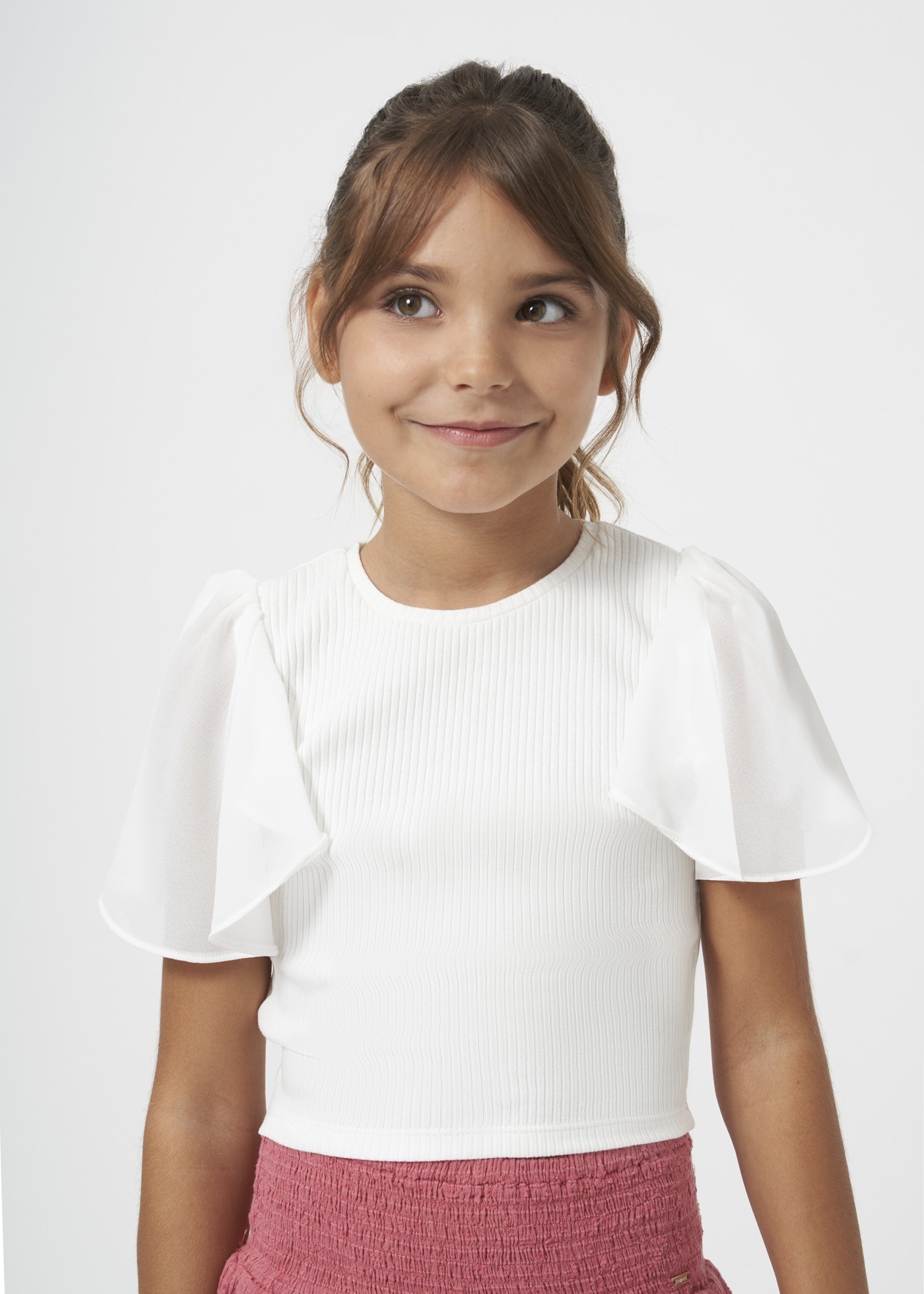 Camiseta canelada feminina