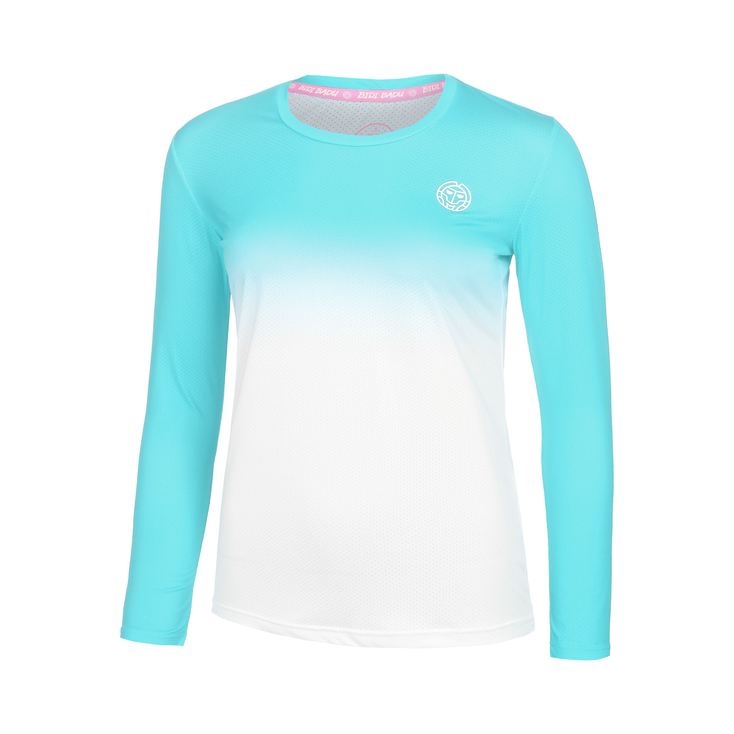 BIDI BADU Crew Gradiant Haut Manches Longues Filles - Turquoise , Blanc