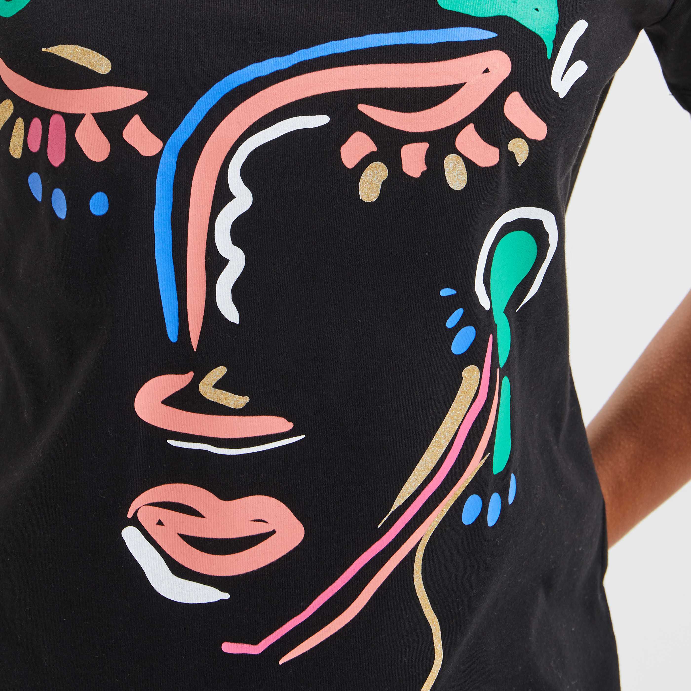 T-shirt col rond femme - NOIR