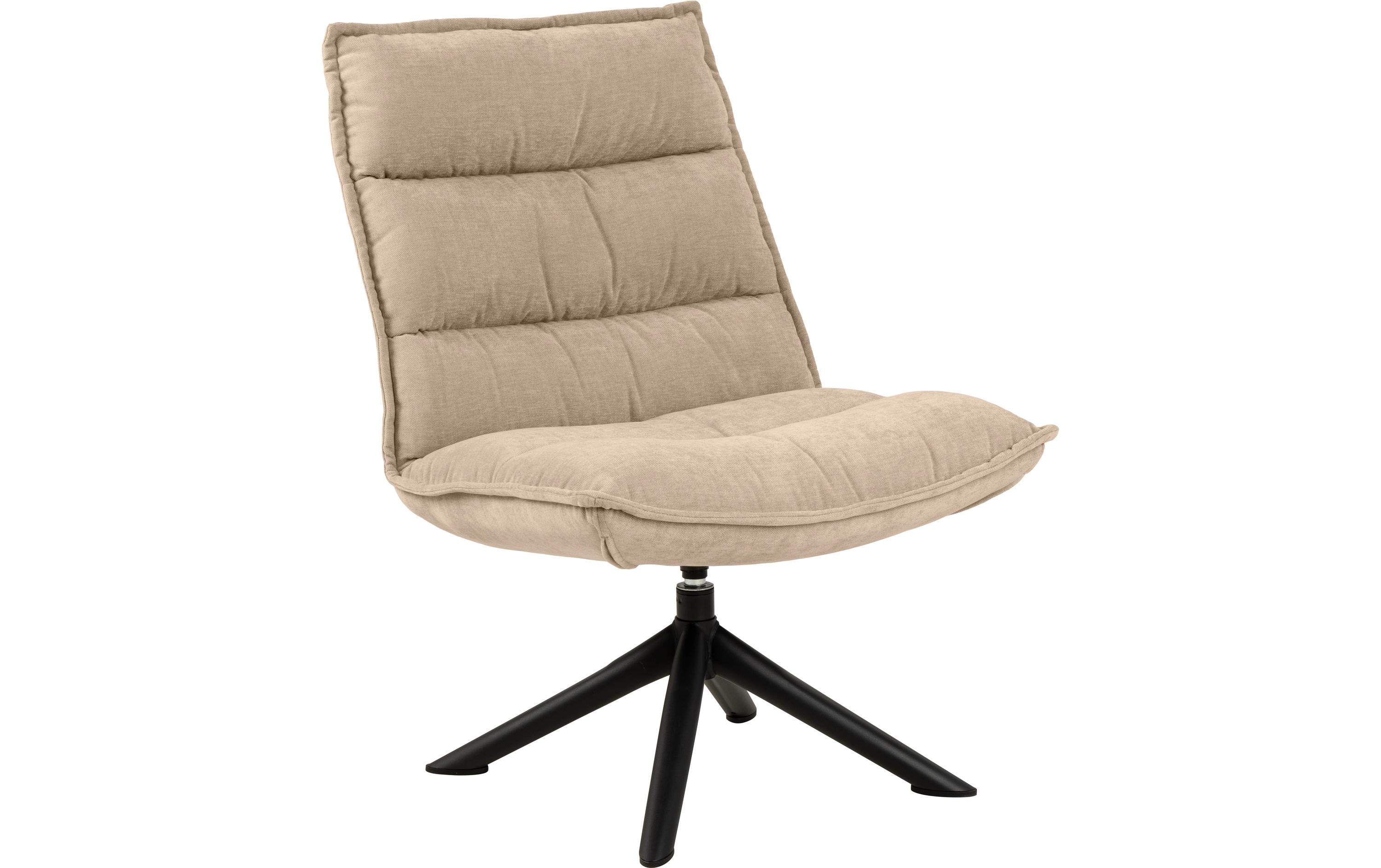Sessel Blizzard Polyurethan (PU)/Stahl, Beige<br>Loungesessel mit modernen Akzenten
