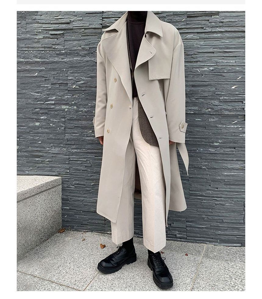 Orungeetun - Trenchcoat met lange mouwen en één rij knopen