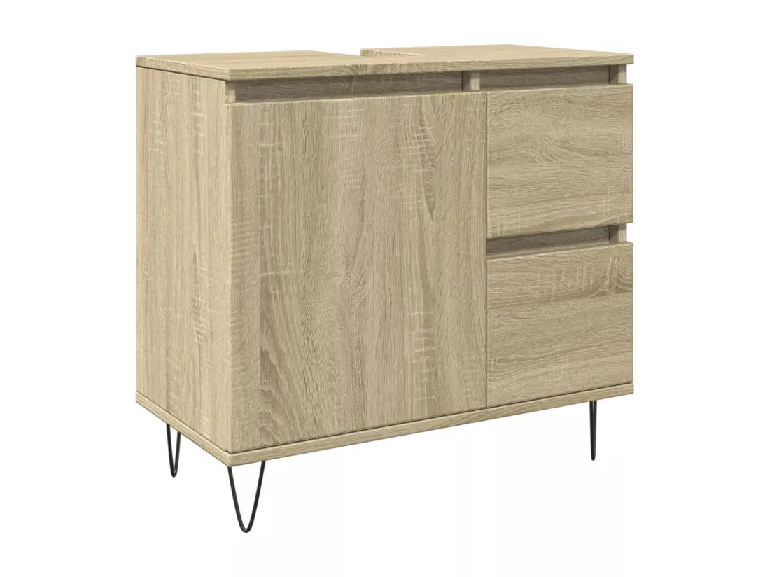 Ensemble de meubles de salle de bain 3 pcs chêne sonoma