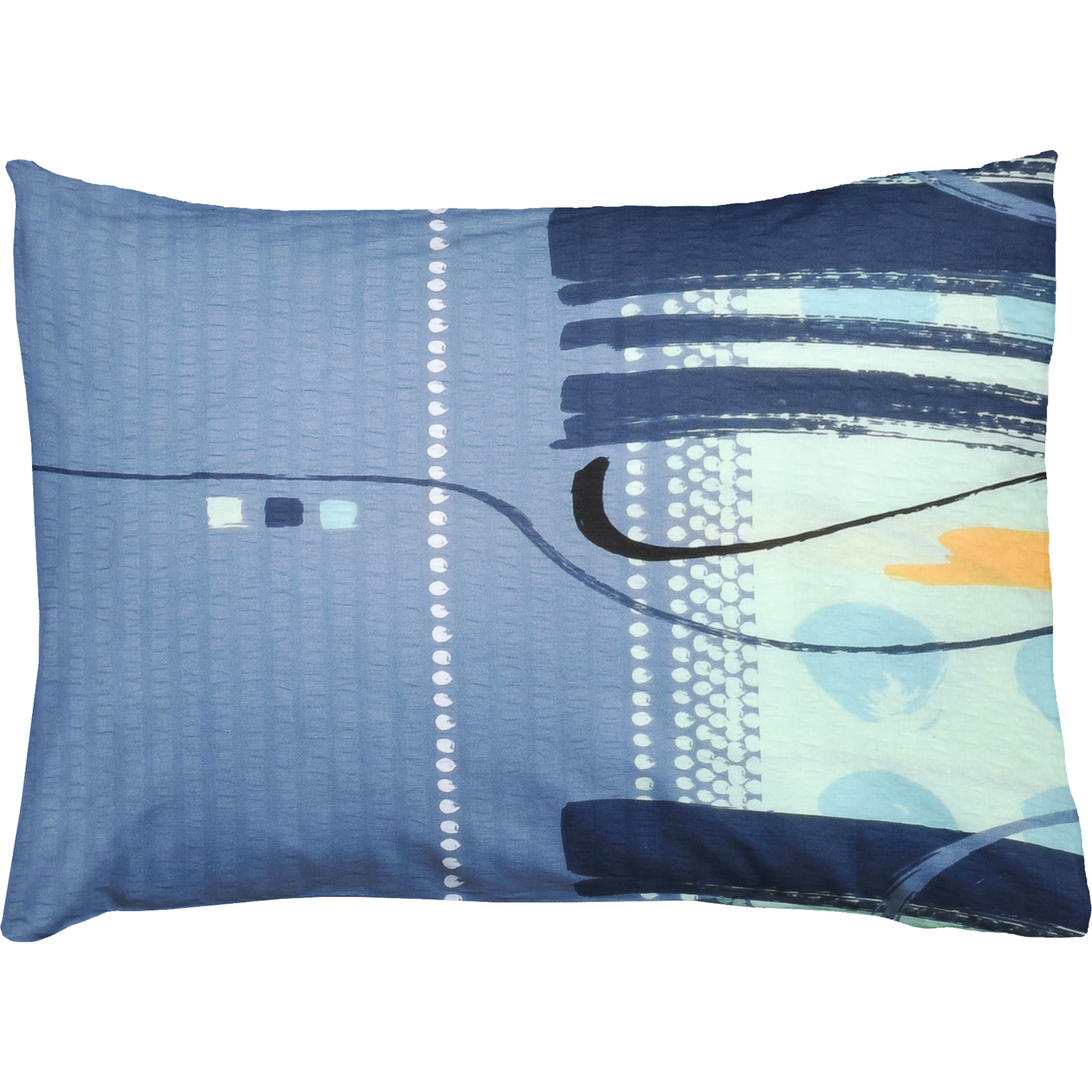 Bettwäsche Seersucker Geometrie blau 50x70 Kissenbezug