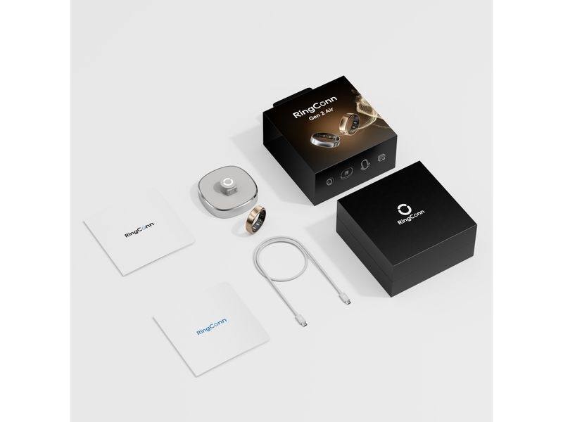 RingConn Smart Ring Gen 2 Air Grösse 9 Gold Ultradünner Smart Ring mit umfassender Gesundheitsüberwachung