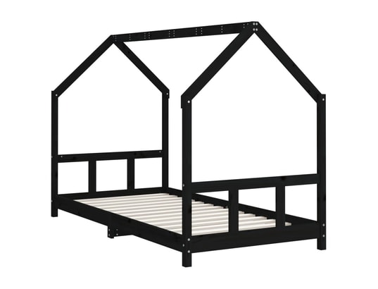 VIDAXL - Lit enfant Cadre de lit pour enfants noir 90x200 cm bois de pin massif