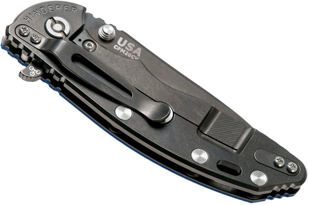 Rick Hinderer XM18 3,5” Skinny Slicer Black DLC, Blue G10