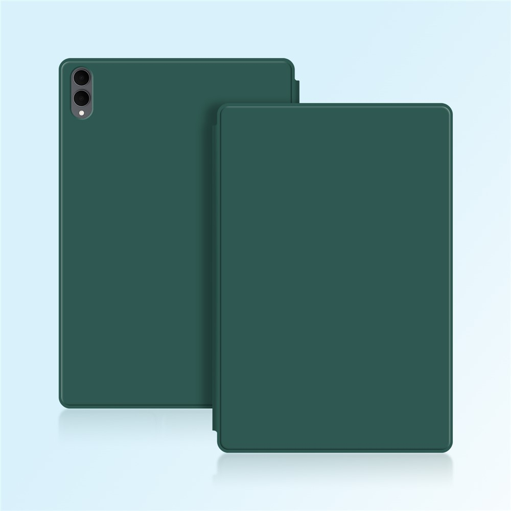 Samsung Galaxy Tab S11 Ultra Smart Cover Flip Case Leder Tasche Schutzhülle Magnetcover   S-Pen Halterung - Dunkelgrün