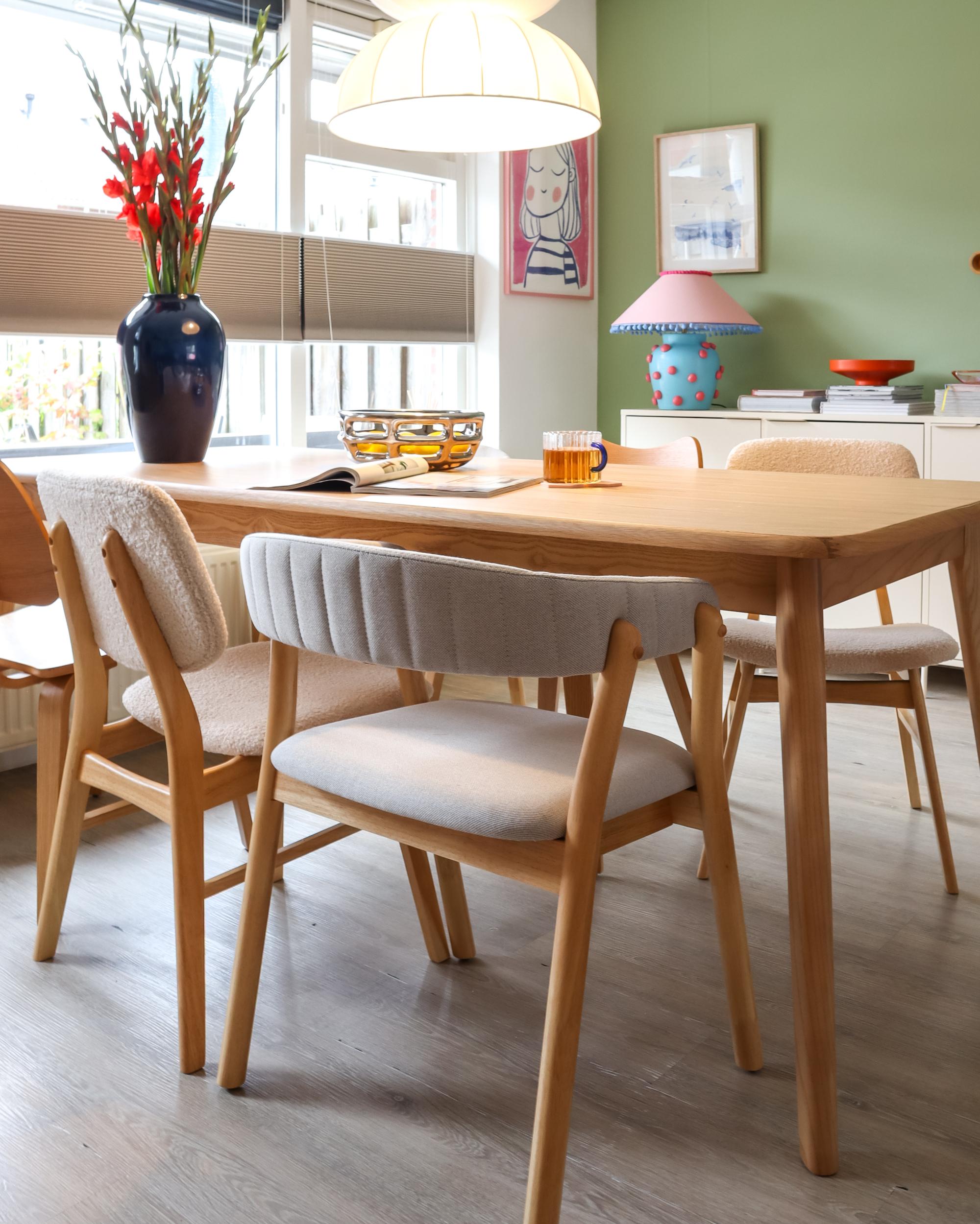 Eettafel KEHO Licht eikenhout 90 cm 200 cm