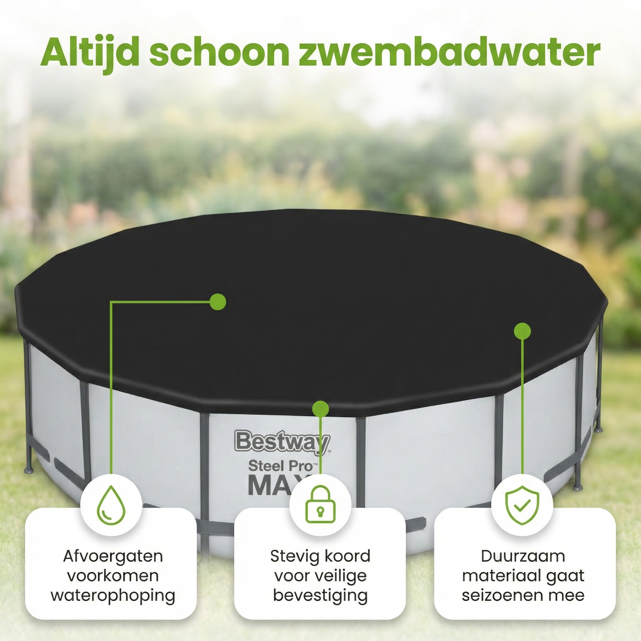Bestway ø488 cm afdekzeil - Black