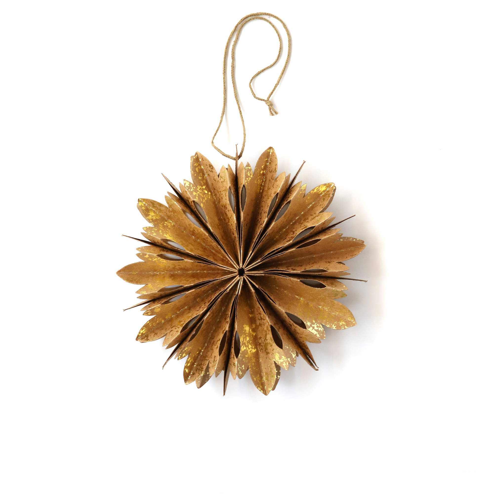 Weihnachtsstern aus Papier, braun, gold, Ø 20 cm, L 6 cm günstig bestellen