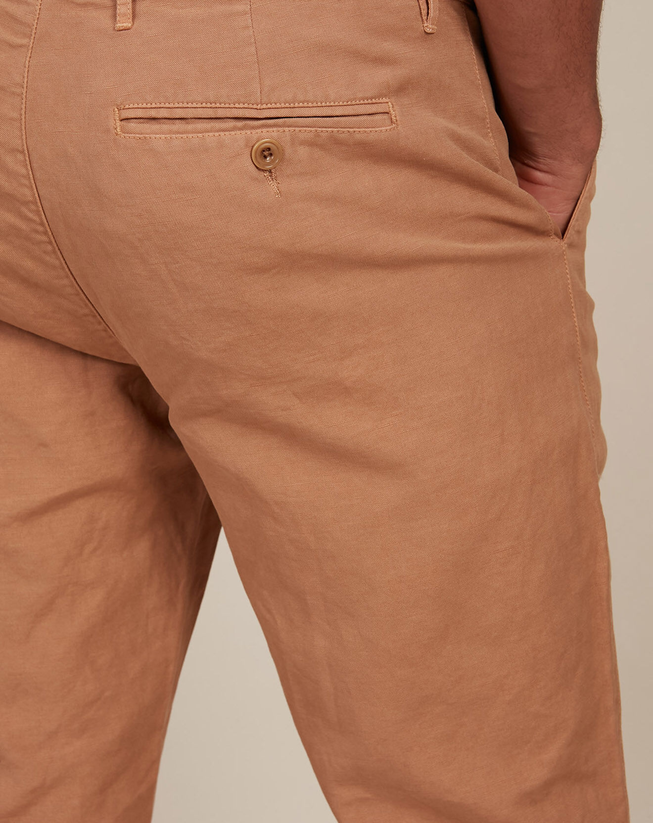 Hartford Pantalon en Coton & Lin Tyron caramel