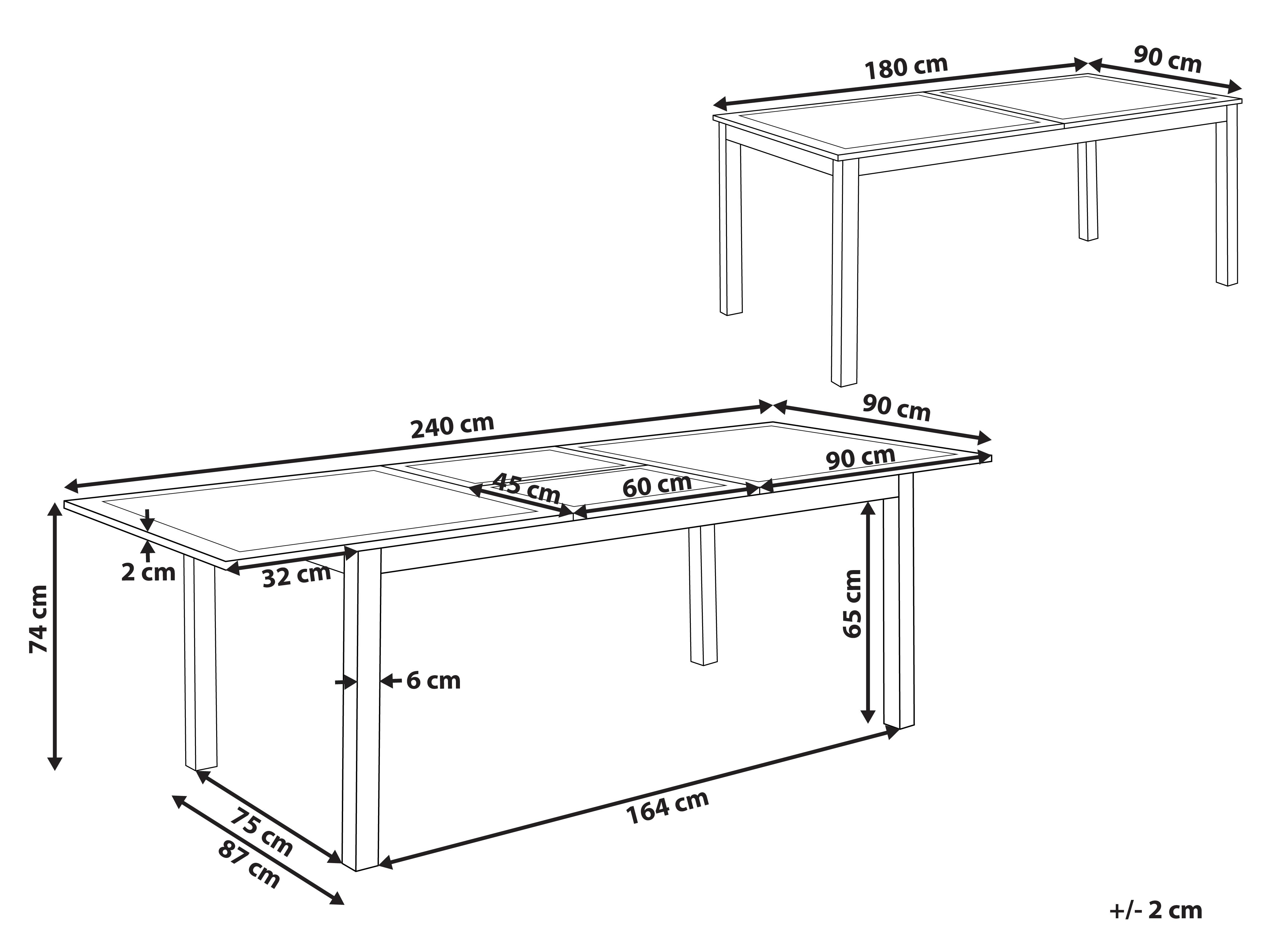 Uitschuifbare tuintafel SKALOMA 180/240 cm 90 cm Metaal Wit