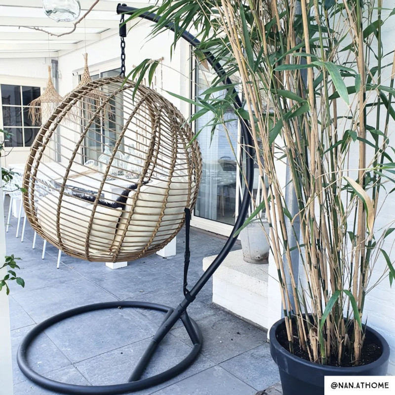 Hangstoel cocoon XL met standaard - naturel - ø105x186 cm