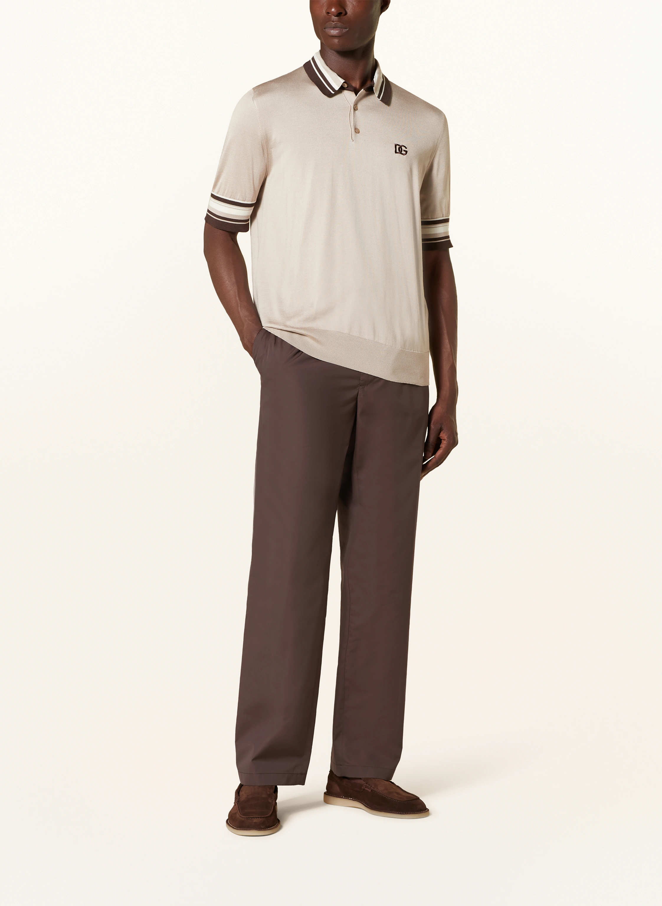 DOLCE & GABBANA Strick-Poloshirt aus Seide