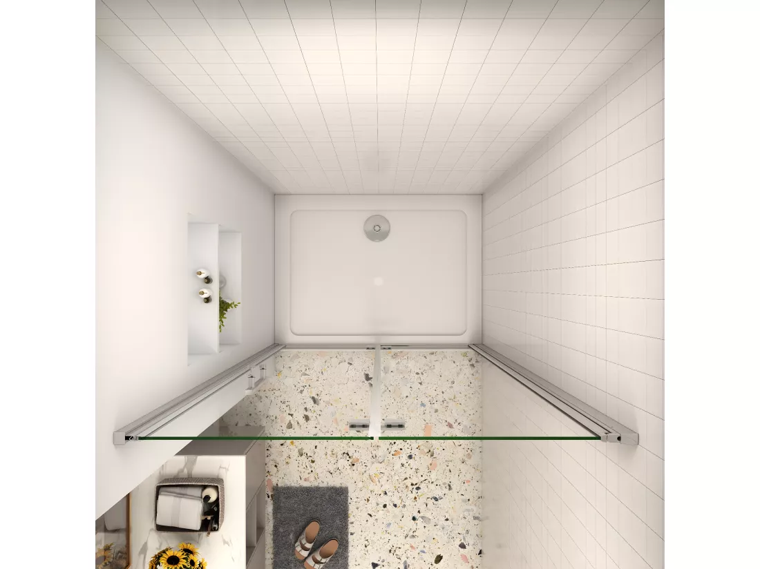 AICA porte de douche 80x185cm 6mm verre clair trempé sécurit