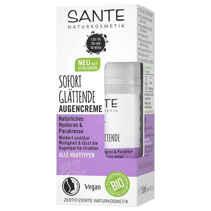 Sante glättende Augencreme Hyaluron & Parakresse, 15 ml
