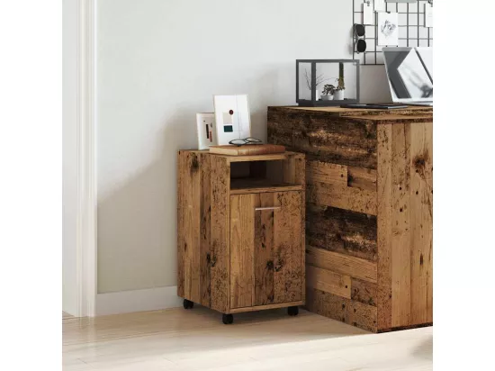 Armoire avec roues vieux bois 33x38x60 cm bois d'ingénierie