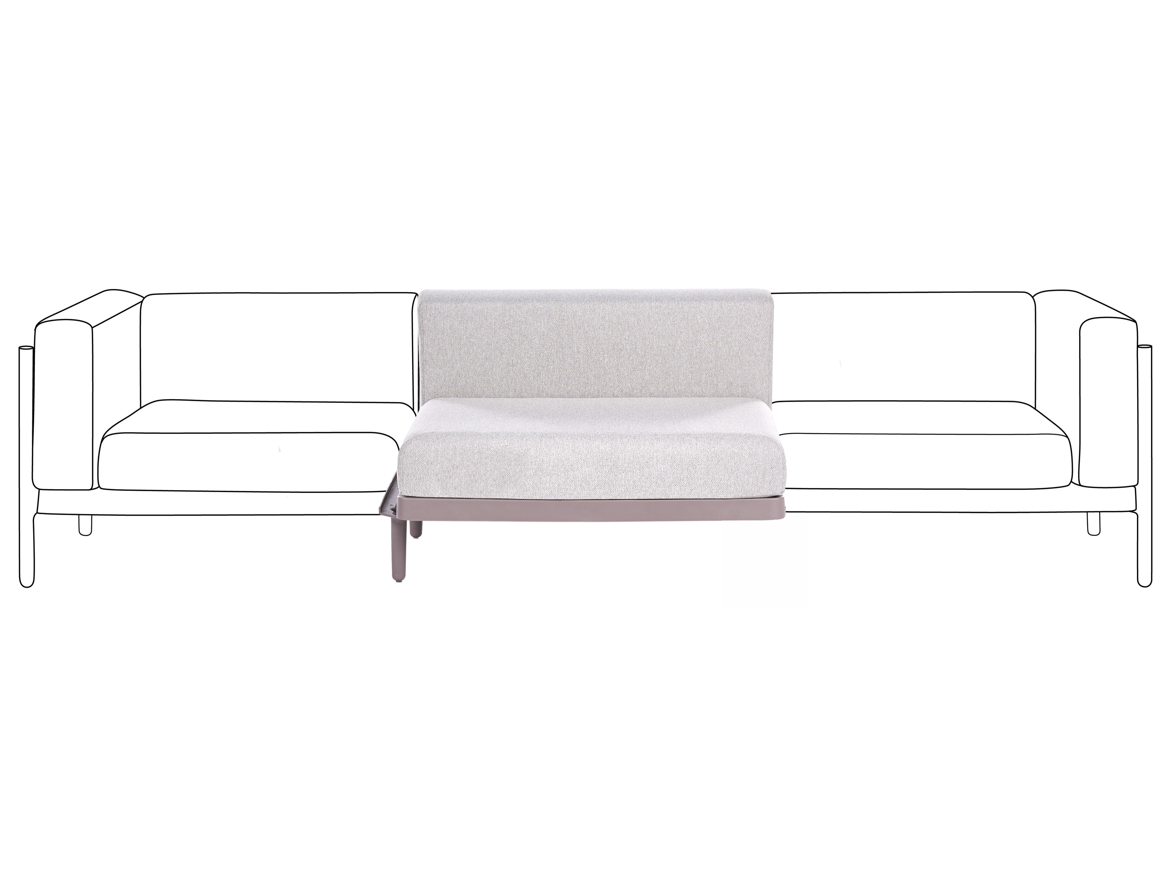 Tuinbank uitbreidingsmodule FERRETTI Taupe