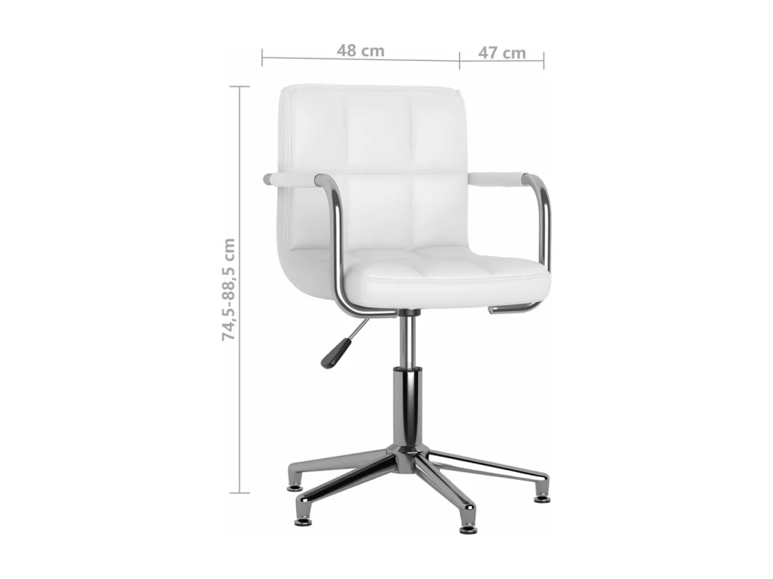 Chaise de bureau pivotante Blanc Similicuir