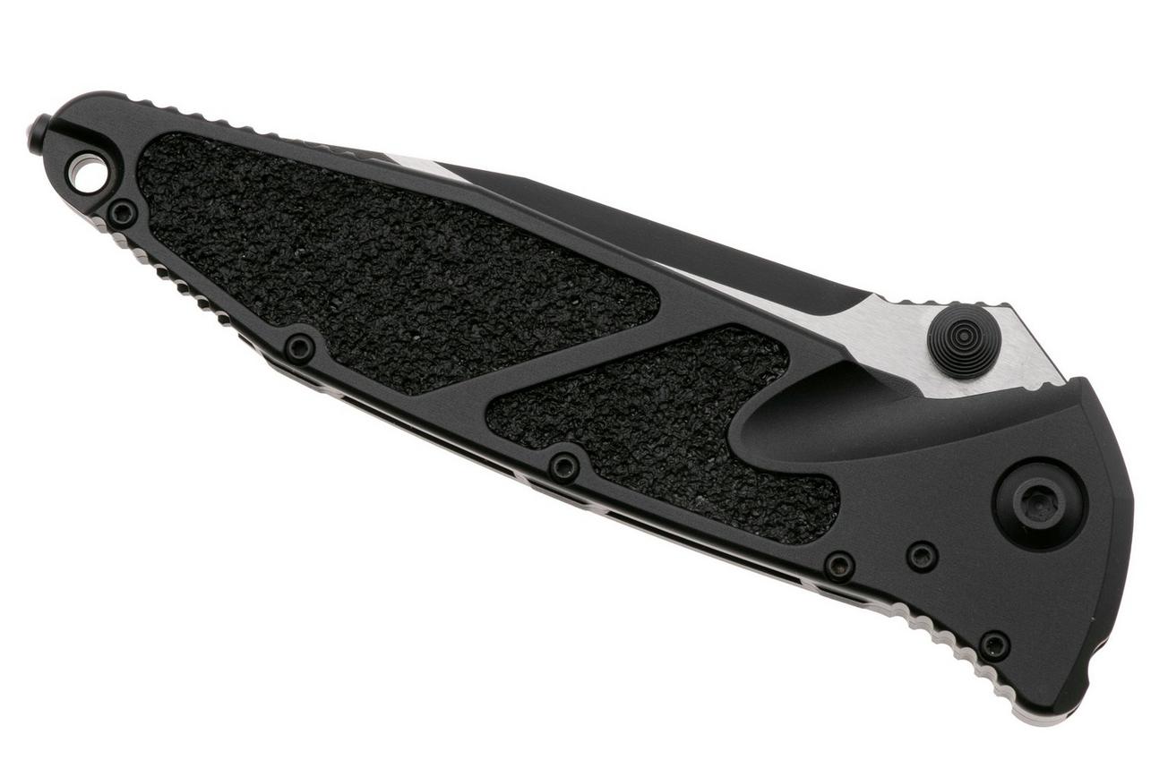 Microtech Socom Elite 160-2T, Two Tone M390 Clippoint, Black Aluminum, partly serrated zakmes